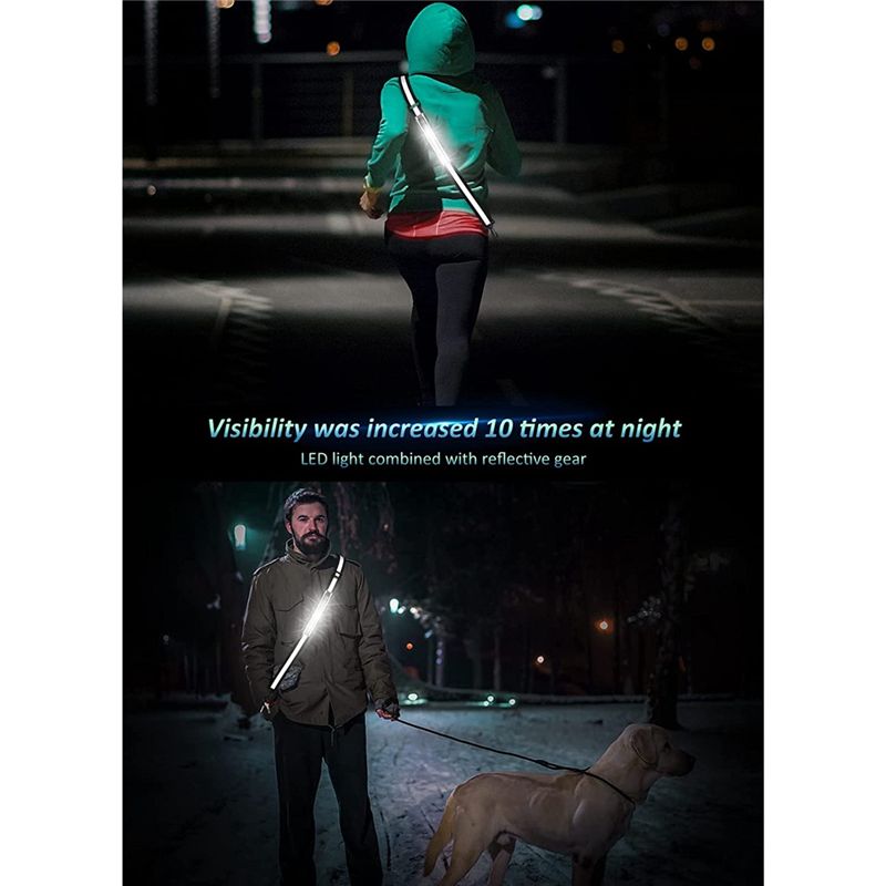 Running Gear Green - Sabuk Reflektif LED ABPF untuk Berjalan,